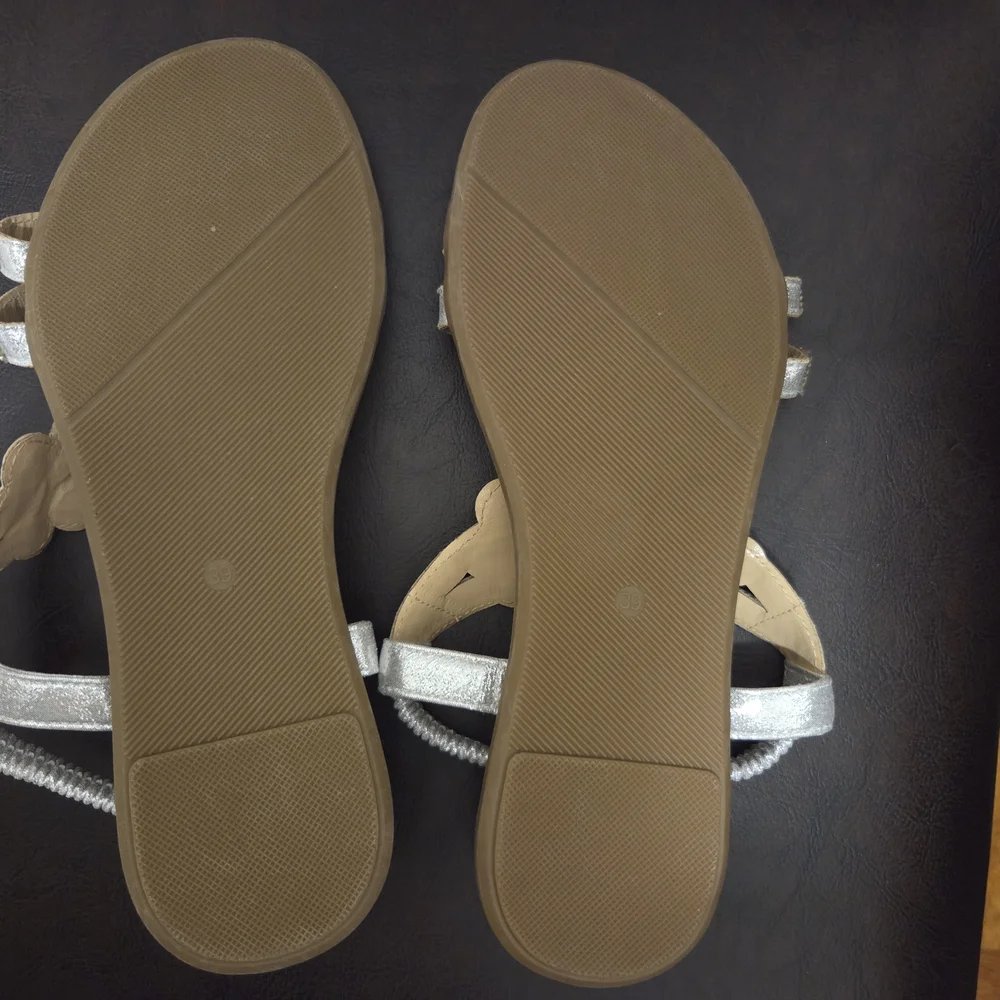 Silver Sandals with Intricate Design - Picture 6 of 16